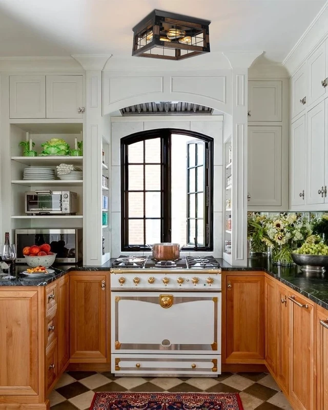 Alt view image 6 of 7 - Farmhouse Rustic Flush Mount Ceiling Light Fixture: 4-Light