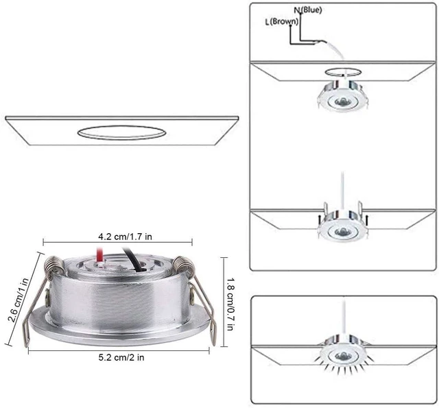 Alt view image 2 of 5 - 10pcs 2 inch Gimbal LED Recessed Light Small Recessed Lights AC120V