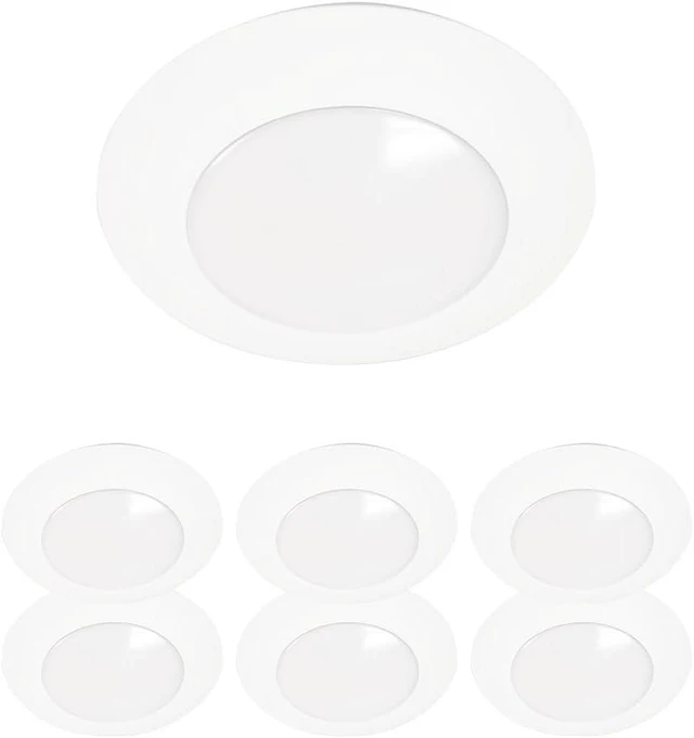 Main image of HALO HLCE 6-Pack 6 in LED Disk Ceiling Light 3000K 940lm 90 CRI Dimmable