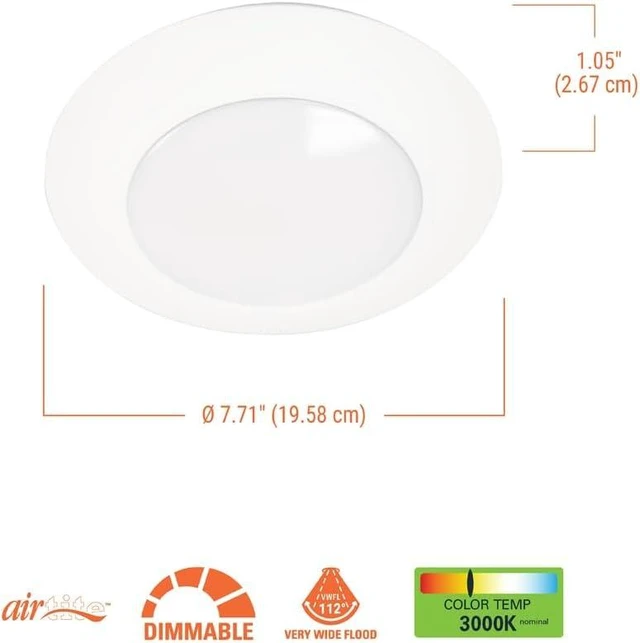 Alt view image 3 of 5 - HALO HLCE 6-Pack 6 in LED Disk Ceiling Light 3000K 940lm 90 CRI Dimmable