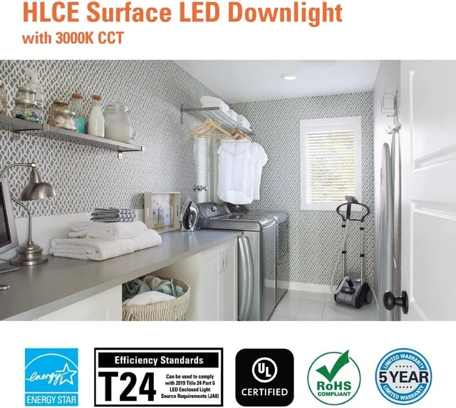 Alt view image 5 of 5 - HALO HLCE 6-Pack 6 in LED Disk Ceiling Light 3000K 940lm 90 CRI Dimmable