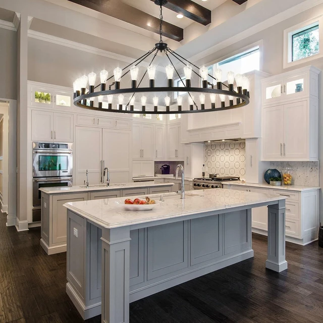 Alt view image 5 of 7 - Large black wagon wheel chandelier 64 inch,36-Light Farmhouse wagon Wheel Chandeliers Round Industrial ceiling light fixtures for outdoor porch high ceilings Living Dining Room Foyer Entryway
