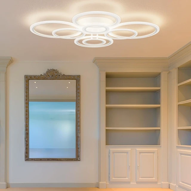 Alt view image 6 of 7 - Modern LED Ceiling Light, 31.8-Inch, 3 Color Temps, 3348LM
