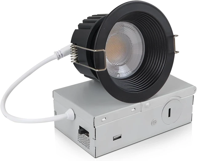 Main image of zouzai 3" Anti-Glare LED Recessed Lights, 5CCT, 12W 1260LM, Black 1 Pack