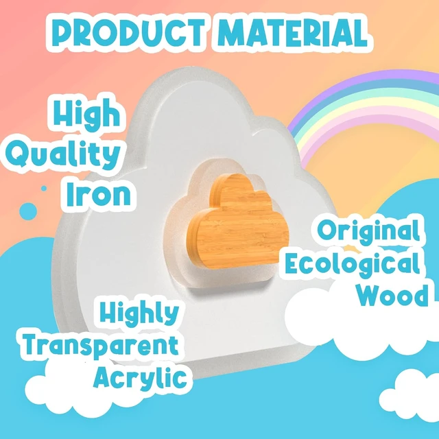 Alt view image 6 of 7 - LED Ceiling Light Fixture 15.7in Dimmable Children Cloud Lights for Ceiling with Remote Control 20W Creative Wooden Bedroom Ceiling Lamp for Kids Room Bedroom Living Room