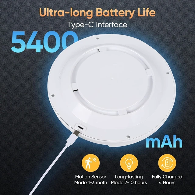 Alt view image 3 of 7 - Rechargeable Motion Sensor Ceiling Light: Remote Closet Light Indoor