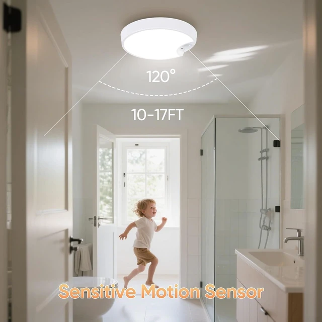 Alt view image 4 of 7 - Rechargeable Motion Sensor Ceiling Light: Remote Closet Light Indoor