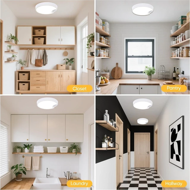 Alt view image 6 of 7 - Rechargeable Motion Sensor Ceiling Light: Remote Closet Light Indoor