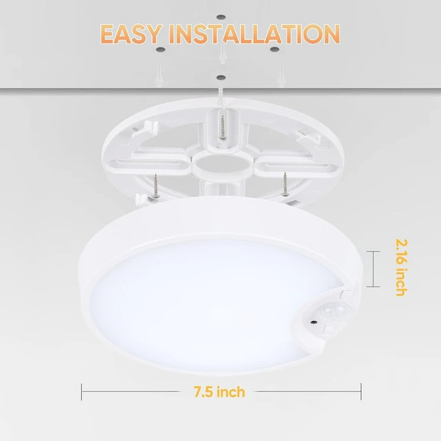 Alt view image 7 of 7 - Rechargeable Motion Sensor Ceiling Light: Remote Closet Light Indoor