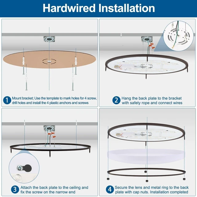 Alt view image 6 of 7 - DAKASON 24Inch Oval LED Flush Mount Ceiling Light Fixture, 40W 4000LM 3CCT