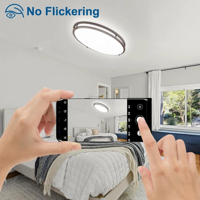 Alt view image 7 of 7 - DAKASON 24Inch Oval LED Flush Mount Ceiling Light Fixture, 40W 4000LM 3CCT