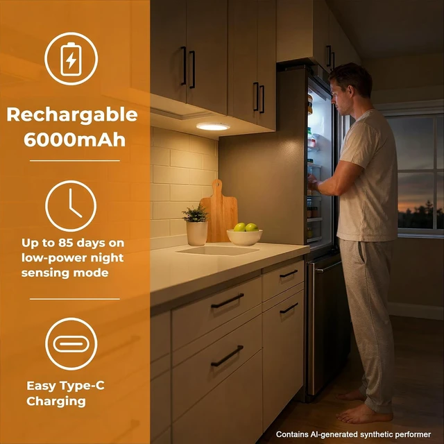 Alt view image 3 of 7 - SOCHER Battery Operated Motion Sensor Magnetic Ceiling Light,