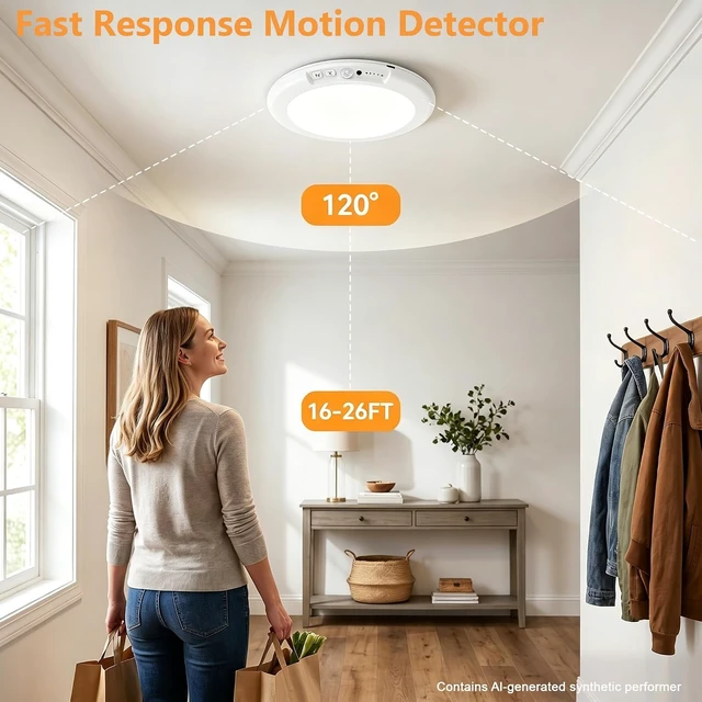Alt view image 6 of 7 - SOCHER Battery Operated Motion Sensor Magnetic Ceiling Light,