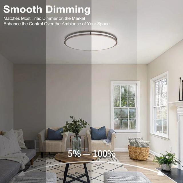 Alt view image 4 of 7 - DAKASON 24Inch Oval LED Flush Mount Ceiling Light Fixture, 40W 4000LM 3CCT
