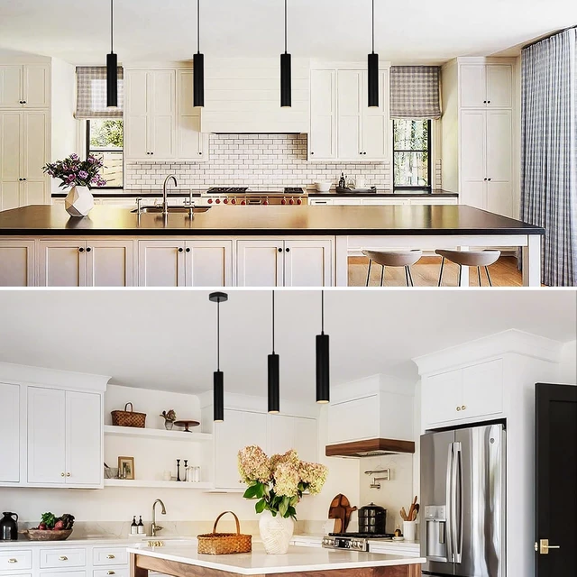Alt view image 5 of 7 - Black Pendant Lights 2 Pack, 3W 3000K LED for Kitchen Island, Non-Dimmable