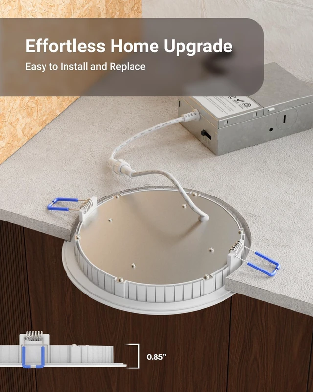Alt view image 5 of 7 - Sunco 12 Pack 6 Inch Slim Canless LED Recessed Lights, 5CCT, 14W, Dimmable