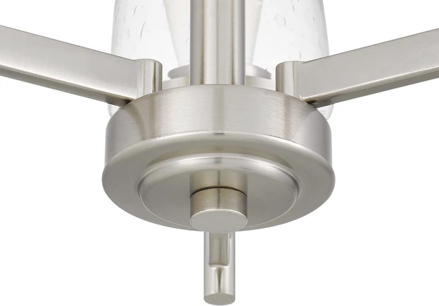 Alt view image 5 of 7 - Tawson Jacob Modern 3-Light Chandelier Pendant Ceiling Light Brushed Nickle Seeded Glass Adjustable Height for Hallway, Entryway, Passway, Dining, Kitchen