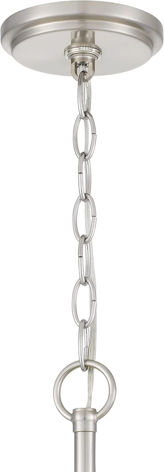 Alt view image 7 of 7 - Tawson Jacob Modern 3-Light Chandelier Pendant Ceiling Light Brushed Nickle Seeded Glass Adjustable Height for Hallway, Entryway, Passway, Dining, Kitchen