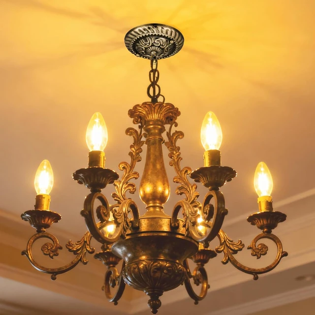 Alt view image 2 of 7 - Homoyoyo Chandelier Canopy with Hook:Vintage Chandelier Ceiling Plate with Retro Pendant Light Canopy Decorative Kit for DIY Homeowners,Lighting Professionals for Pendant Satin Brass Easy Installatio