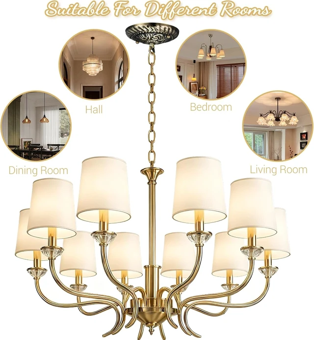 Alt view image 7 of 7 - Homoyoyo Chandelier Canopy with Hook:Vintage Chandelier Ceiling Plate with Retro Pendant Light Canopy Decorative Kit for DIY Homeowners,Lighting Professionals for Pendant Satin Brass Easy Installatio