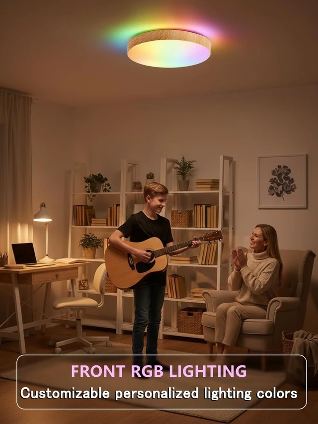 Alt view image 6 of 7 - Led Flush Mount Ceiling Light with Bluetooth Speaker 13 Inch