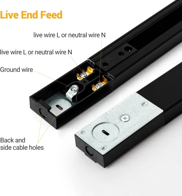 Alt view image 5 of 7 - VANoopee 5-Color 8-Light LED Track Lighting Kit with Track Rails, Black