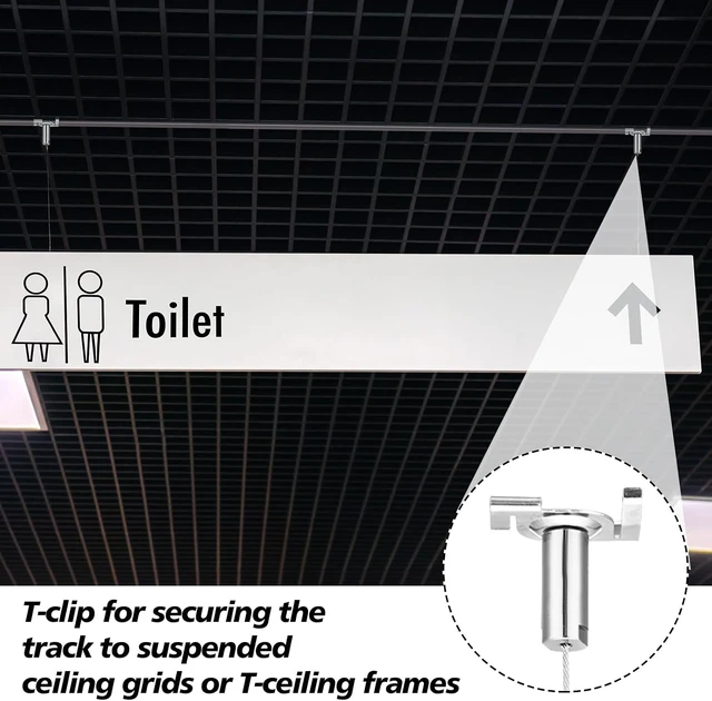 Alt view image 4 of 7 - Shimeyao 100 Pcs T Bar Ceiling Grid Clips for Hanging Track Light, Silver