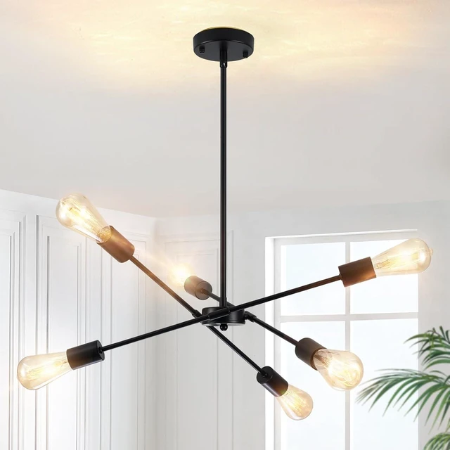 Main image of Sputnik Chandeliers, Modern Sputnik Ceiling Light Fixture 6 Lights Dimmable