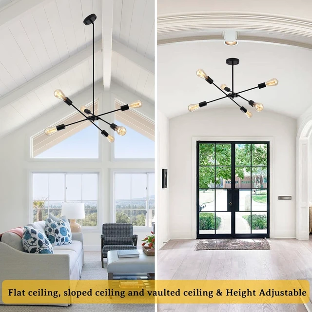 Alt view image 3 of 7 - Sputnik Chandeliers, Modern Sputnik Ceiling Light Fixture 6 Lights Dimmable