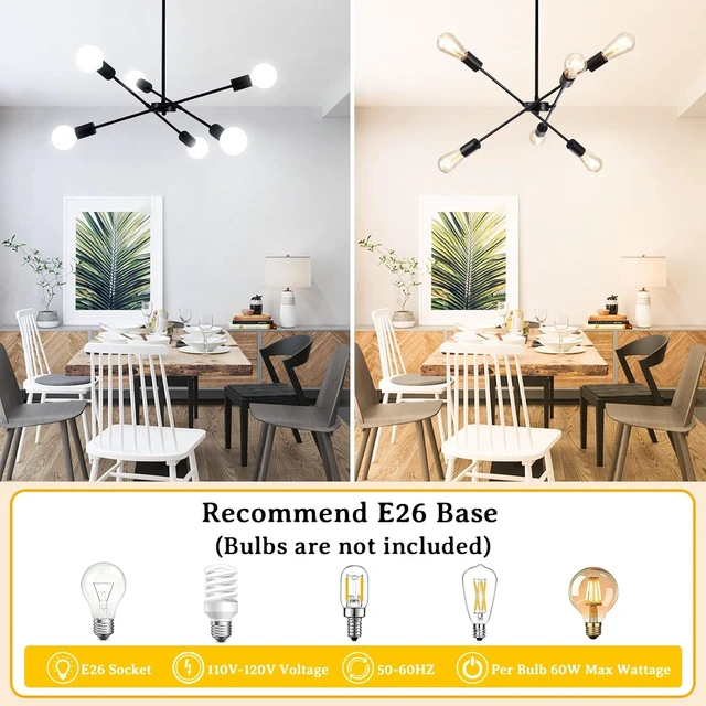 Alt view image 7 of 7 - Sputnik Chandeliers, Modern Sputnik Ceiling Light Fixture 6 Lights Dimmable