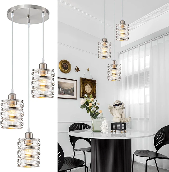 Main image of foucasal Brushed Nickel 3 Lights Cluster Pendant Light for Kitchen Island