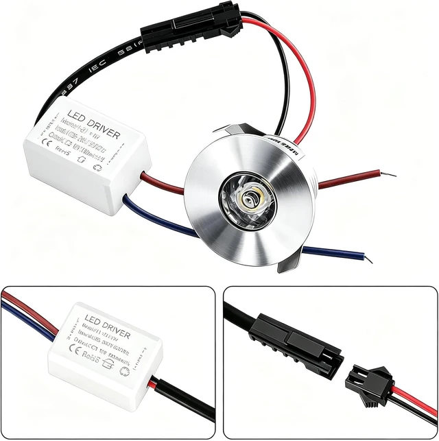 Alt view image 7 of 7 - 5pcs 1W 1 Inch Recessed LED Lights Mini Recessed LED Lights AC 120V