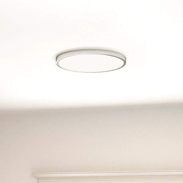 Alt view image 6 of 7 - Quoizel Outskirts 15" Round Flush Mount LE Ceiling Light, Brushed Nickel