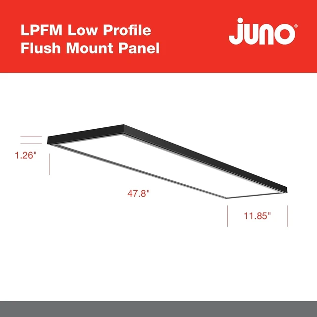 Alt view image 4 of 7 - Juno Low Profile Flush Mount Flat Panel Ceiling Light, 3-in-1 Switchable LED Panel Light with Direct Mount Bracket, 1-Foot by 4-Foot, Interchangable Black and White Trim