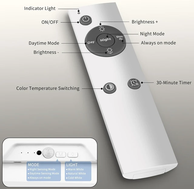 Alt view image 3 of 7 - Amzpas Rechargeable Motion Sensor Ceiling Light Indoor, Magnetic Wireless Ceiling Light Battery Operated Light for Closet Shower Stairs Hallway Porch Pantry Garage Patio Shed
