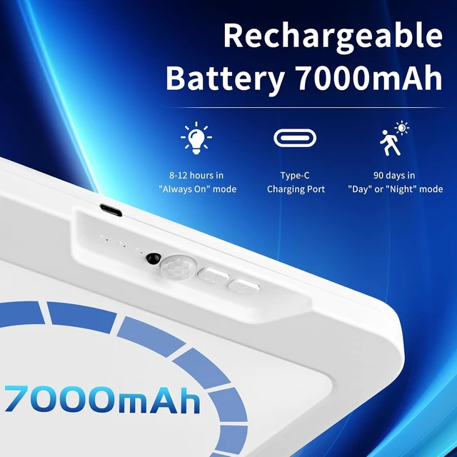 Alt view image 4 of 7 - Amzpas Rechargeable Motion Sensor Ceiling Light Indoor, Magnetic Wireless Ceiling Light Battery Operated Light for Closet Shower Stairs Hallway Porch Pantry Garage Patio Shed