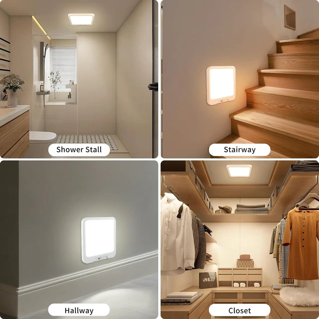 Alt view image 7 of 7 - Amzpas Rechargeable Motion Sensor Ceiling Light Indoor, Magnetic Wireless Ceiling Light Battery Operated Light for Closet Shower Stairs Hallway Porch Pantry Garage Patio Shed