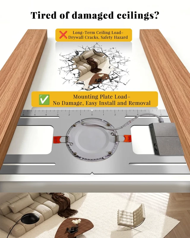 Alt view image 2 of 7 - New Construction Mounting Plate - for 4 inch Led Recessed Light