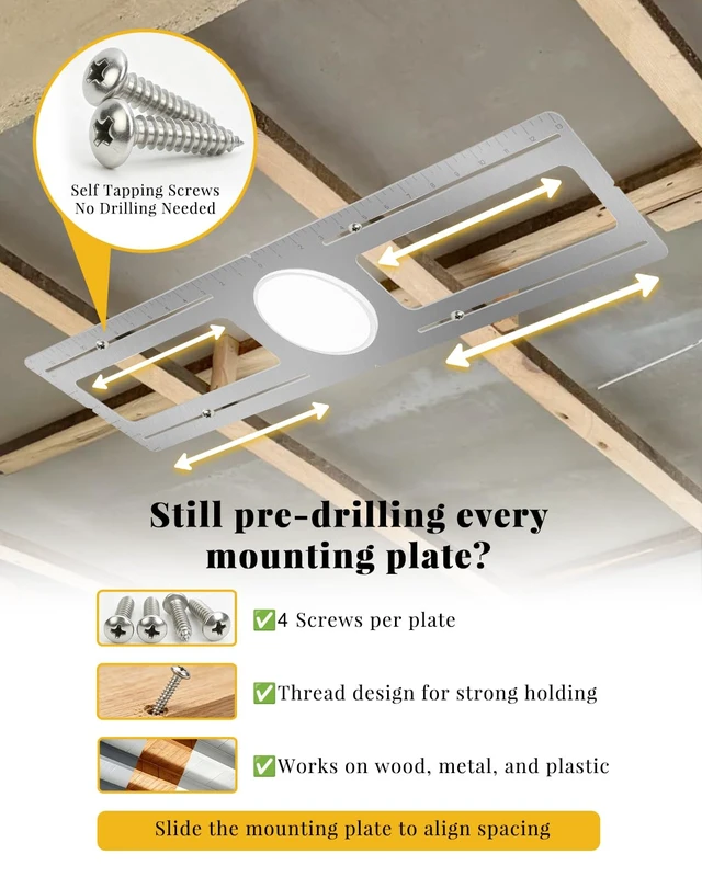 Alt view image 4 of 7 - New Construction Mounting Plate - for 4 inch Led Recessed Light