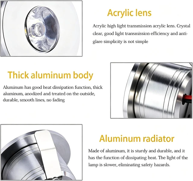 Alt view image 5 of 7 - 5pcs 1W 1 Inch Recessed LED Lights Mini Recessed LED Lights AC 120V