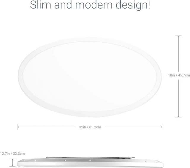 Alt view image 2 of 7 - Koda | 32" 50W Slim Oval LED Ceiling Light Fixture, Super Bright 3500 lumens LED Light, Adjustable White Light 2700K/4000K, Ceiling Lamp for Kitchen, Bathroom, Bedroom, Living Room, Laundry Room