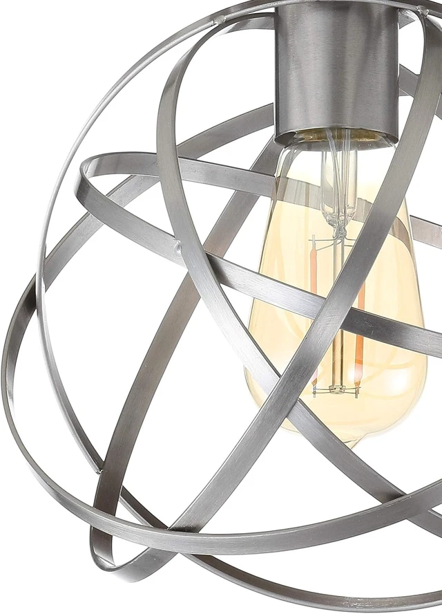 Alt view image 7 of 7 - JONATHAN Y Alba 8.5" 1-Light Metal Orb Semi-Flush Mount, Nickel