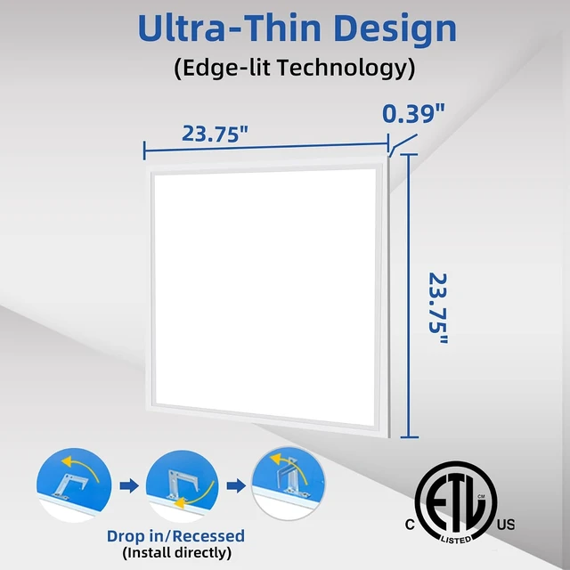 Alt view image 4 of 7 - 2x2 LED Flat Panel Light for Drop Ceiling, 45W 5800LM-4 Pack