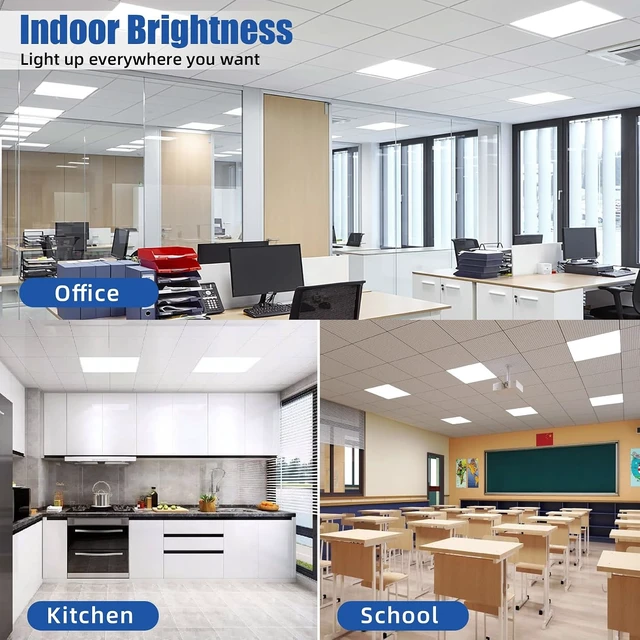Alt view image 3 of 7 - 2x2 LED Flat Panel Light for Drop Ceiling, 45W 5800LM-4 Pack