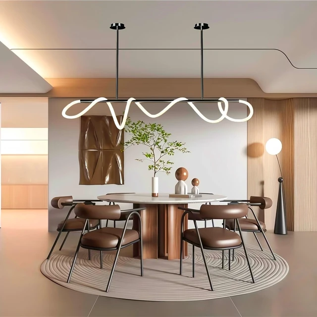 Alt view image 2 of 6 - SMG Modern Led Linear Pendant Lights Kitchen Island Chandelier