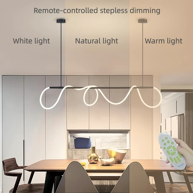 Alt view image 3 of 6 - SMG Modern Led Linear Pendant Lights Kitchen Island Chandelier