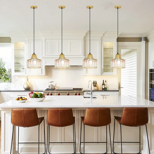 Alt view image 7 of 7 - Battery Operated Pendant Lights,Rechargeable Pendant Light with Remote,Gold Pendant Light Fixtures for Kitchen Island,Modern Crystal Hanging Lights for Bedroom,Dining Room Hallway Entryway