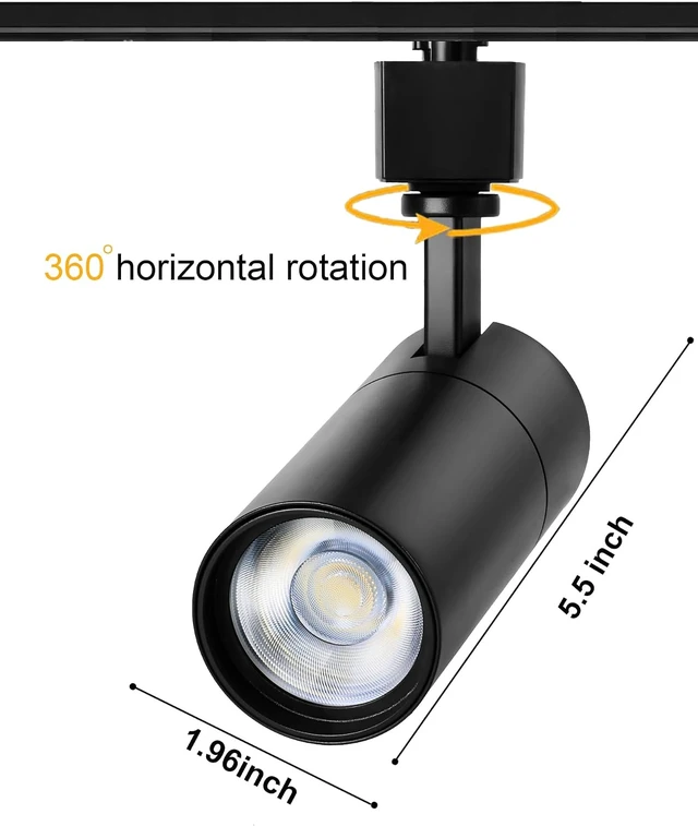 Alt view image 2 of 6 - Black 20W Track Lighting Heads,2700K-6500K Stepless Dimming H Type LED Track Light Heads Dimmable Rail Ceiling Spotlight Fixtures Accent,CRI90+ 24° 1800LM,6 Pack (Black, 20W(6 Pack))