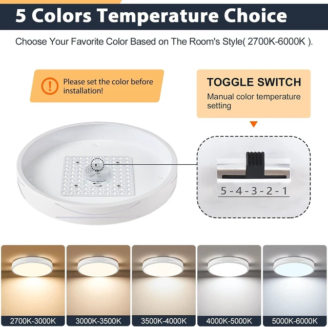 Alt view image 5 of 7 - Modern Flush Mount Ceiling Light, Dimmable LED Ceiling Light, 11.8in
