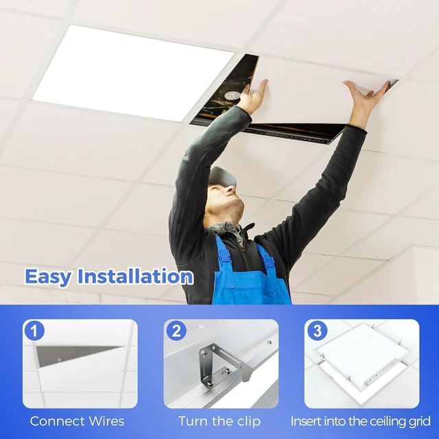 Alt view image 5 of 6 - 8 Pack 2x2 LED Flat Panel Light, Dimmable Lay-in Recessed for Drop Ceiling Light, 6500LM, 120-277V, 30-50W Selectable, 5 CCT (3000K-6500K)